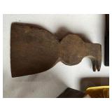 Antique & Vintage Tools - Tap & Die Set, Antique Hand-Made Drill Bit Box w/ Bits, Antique Hammer Hatchet Head w/ Nail Puller, Sharpening Stones, and Block Plane