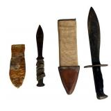 Pair of Knives including WWI M-1917 US Army Plumb Bolo Knife (MOD. 1917), 1918 PHILA w/ Original Sheath (10.25" Blade)