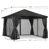 10ft x 12ft Grey Outdoor Patio Gazebo