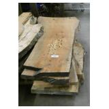 Stack of 7 pieces live/rough cut lumber not sure what type