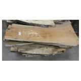 Stack of 7 pieces live/rough cut lumber not sure what type