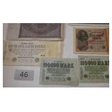 8 wartime German Mark Reichsbanknotes from 1922, 1923