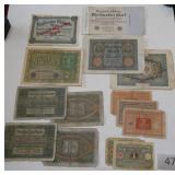 14 wartime German Mark Reichsbanknotes from 1920,  1922