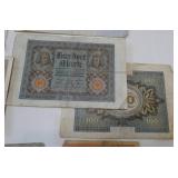 14 wartime German Mark Reichsbanknotes from 1920,  1922