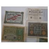 14 wartime German Mark Reichsbanknotes from 1920,  1922