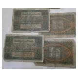14 wartime German Mark Reichsbanknotes from 1920,  1922