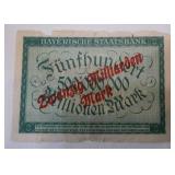 14 wartime German Mark Reichsbanknotes from 1920,  1922
