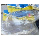 warehouse items, tape/label roll holder, safety goggles, ratchet, bearings, dust mask, zip extending key ring, soldering iron heads