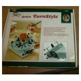 Beadwork supplies, handiwork, décor, water bottles all in a crate