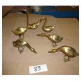 6 brass deer