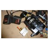 Variety of tools - bearings, pressure regulators, lock nuts, camera, air filter, scanners