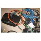 Computer lot - small industrial PC, heat sinks, fan covers, network card, router, webcam, hard drive, speaker