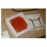 Computer lot - small industrial PC, heat sinks, fan covers, network card, router, webcam, hard drive, speaker