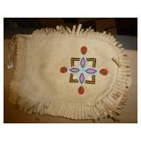 Vintage Deerskin pouch beaded on both sides