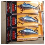 SIX Ratllin Rapala lures - Silver Blue  color