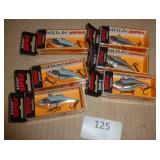 SIX Ratllin Rapala lures - 3 Silver Blue and 3 Silver color