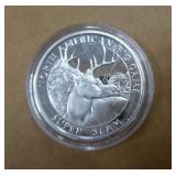 50 Silver plated whitetail deer coins