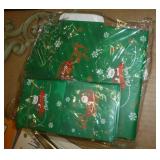 Misc lot - trinket boxes, xmas town lights, mirror, magnifier, scissor,