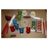Group of candles and holders