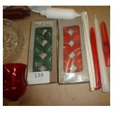 Group of candles and holders