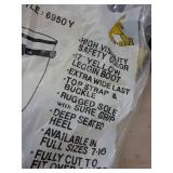 3 Pair of Mens size 7 rubber boots and pair of size 7 taller 17inch boot with strap to fit over shoes