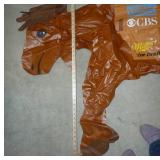 Miller Beer inflatable deer and Nixon mask for halloween