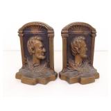 2 Vintage Iron Abraham Lincoln Bookends