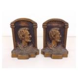 2 Vintage Iron Abraham Lincoln Bookends