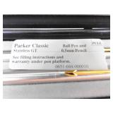 Lot of Brass Templates, New Parker Pen Pencil Set, New Fountain Pen Set