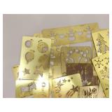 Lot of Brass Templates, New Parker Pen Pencil Set, New Fountain Pen Set