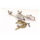 2 Pairs of Antique Wood and Metal Ice Skates