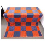 Vintage Handmade Red and Blue Bandana Patchwork Quilt