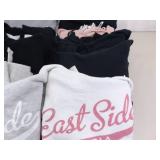 Large Lot of Mostly Medium Sized 100% Cotton etc. East Side Pizzeria T-Shirts, Sweaters, etc.