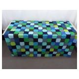 Vintage Handmade Green and Blue Patchwork Quilt