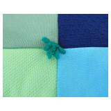 Vintage Handmade Green and Blue Patchwork Quilt