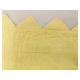 Vintage Handmade Multiple Artist Signed Yellow Patchwork Quilt