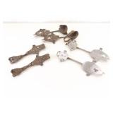 3 Pairs of Antique Metal Ice Skates
