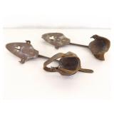 3 Pairs of Antique Metal Ice Skates