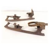 3 Pairs of Antique Metal Ice Skates