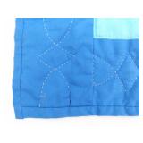 Vintage Handmade Western History Themed Blue Patchwork Quilt