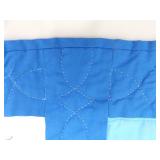 Vintage Handmade Western History Themed Blue Patchwork Quilt