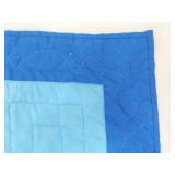 Vintage Handmade Western History Themed Blue Patchwork Quilt