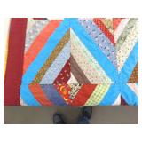 Vintage Handmade Multo Colored Patchwork Quilt