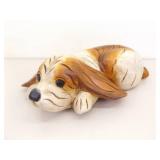 Vintage 15" Wood Carved Basset Hound Dog