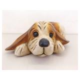 Vintage 15" Wood Carved Basset Hound Dog