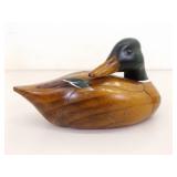 2 Vintage Wood Carved "Gene Malin"? Signed Duck Decoys
