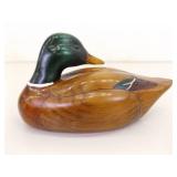 2 Vintage Wood Carved "Gene Malin"? Signed Duck Decoys