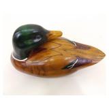2 Vintage Wood Carved "Gene Malin"? Signed Duck Decoys