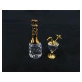 Lot of Swarovski Brand Crystal Swan, Champagne Bottle, etc.