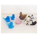 Lot of Small Glass etc. Penguin, Swan, etc. Collectible Bird Figurines